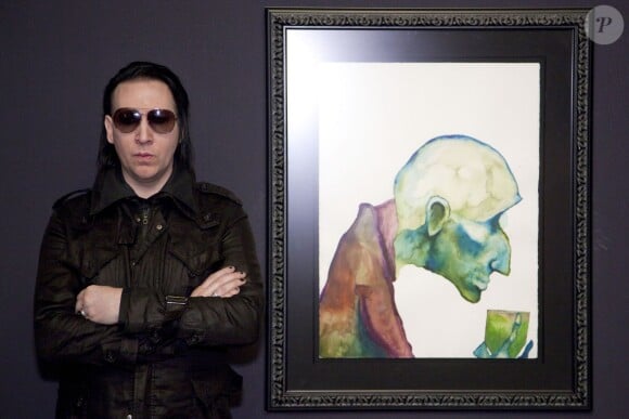 Marilyn Manson lors de l'inauguration de son exposition à Mexico le 3 novembre 2011