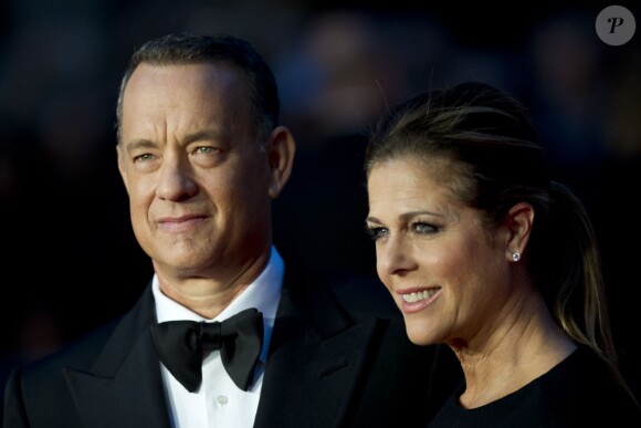Tom Hanks et sa femme Rita Wilson à l'ouverture du 57e BFI London Film Festival à l'Odeon Cinema, Leicester Square, Londres, le 9 octobre 2013.