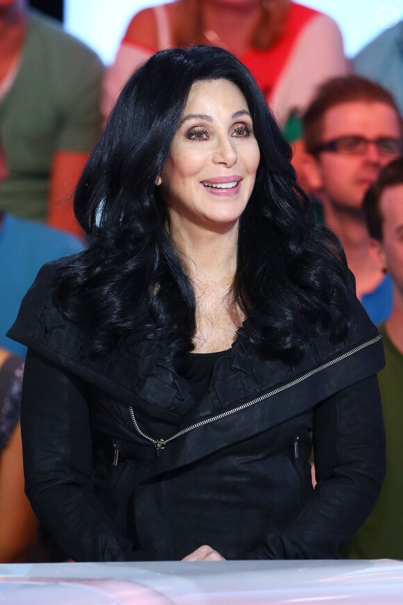 Exclusif - Cher et Marianne James invitées de l'émission "Touche pas mon poste", lors de l'enregistrement à Paris, le 10 octobre 2013.