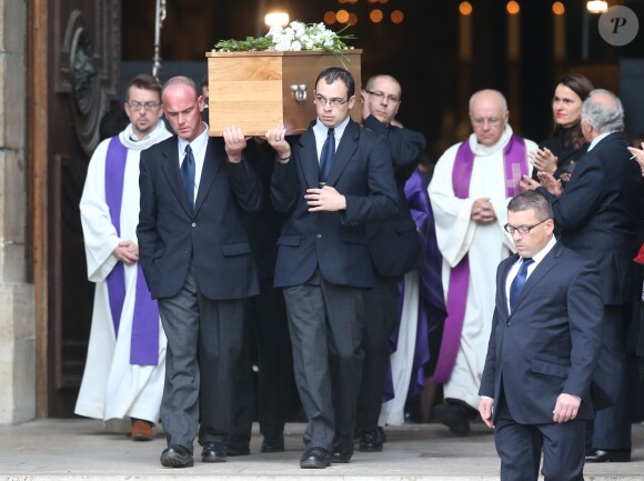 Sortie des obsèques de Patrice Chéreau en l'Eglise Saint-Sulpice à Paris, le 16 octobre 2013.