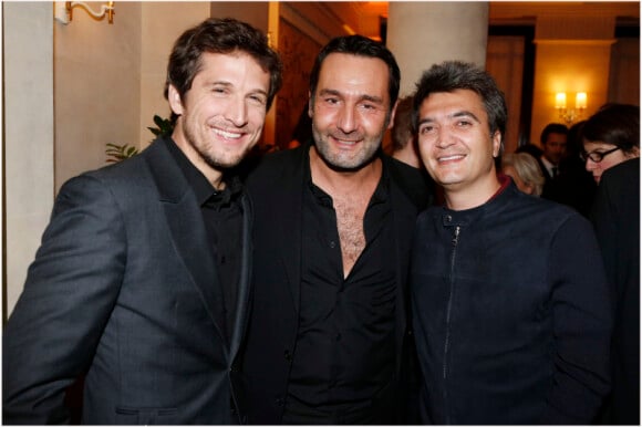 Guillaume Canet, Gilles Lellouche et Thomas Langmann lors du dîner des Révélations à l'hôtel Le Meurice le 14 janvier 2013 à Paris
