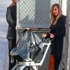 Kim Kardashian et Kanye West arrivent en famille sur le plateau de Jimmy Kimmel le 9 octobre 2013
