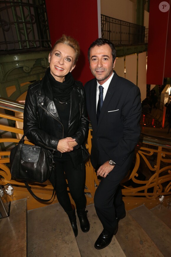 Natalie Dessay et Bernard Montiel lors de la soirée d'inauguration de la FIAC (Foire Internationale d'Art Contemporain) au Grand Palais à Paris le 23 octobre 2013