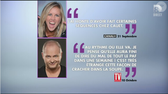Enora Malagré et Cauet règlent leurs comptes dans Touche pas à mon poste sur D8 le jeudi 24 octobre 2013