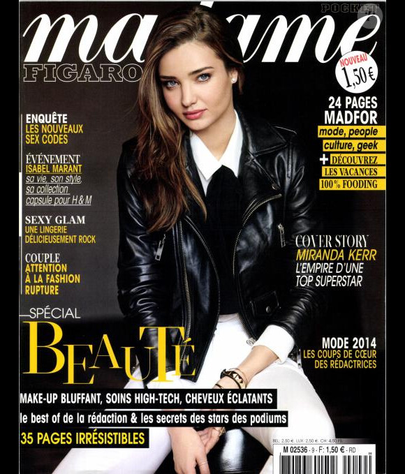 Miranda Kerr en couverture de Madame Figaro, novembre 2013.