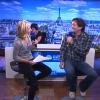 L'humotiste Pierre Palmade au micro de Wendy Bouchard dans l'émission "Europe 1 Midi - Votre Journal" sur Europe 1, vendredi 25 octobre 2013.