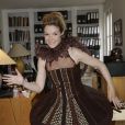 EXCLUSIF. Louise Ekland essaye sa robe pour le defile du Salon du Chocolat qui aura lieu le 29 octobre a Paris. Fait a Paris, France le 27 octobre 2013.