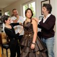EXCLUSIF. Marion Bartoli essaye sa robe pour le defile du Salon du Chocolat qui aura lieu le 29 octobre a Paris. Fait a Paris, France le 25 octobre 2013.