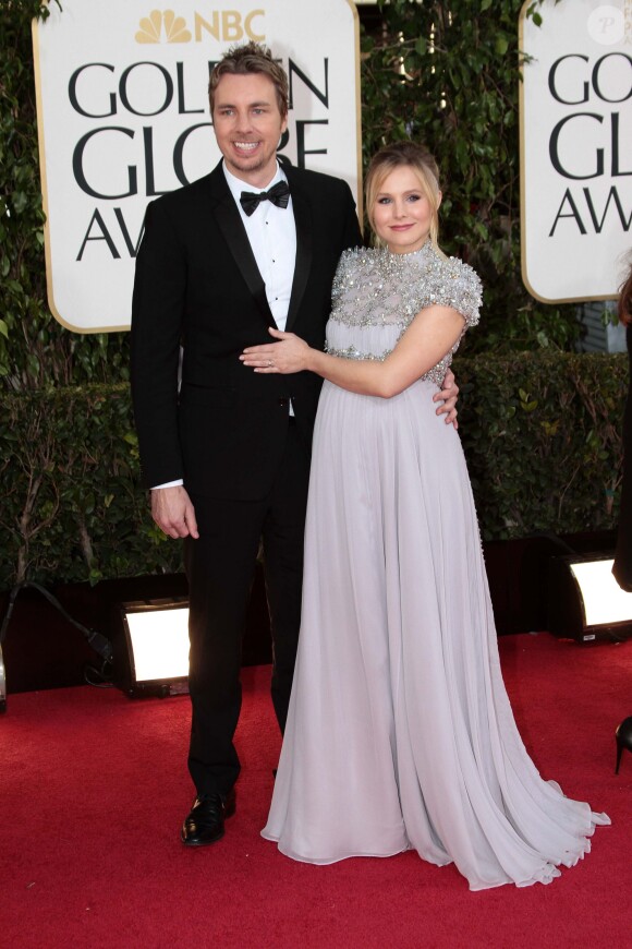 Dax Shepard et Kristen Bell lors des Golden Globe Awards à Beverly Hills le 13 janvier 2013