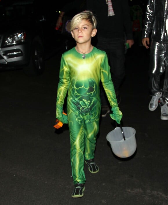 Kingston, 7 ans, déguisé en lézard pour Halloween. Los Angeles, le 31 octobre 2013.