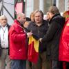 Gérard Depardieu donne le depart du rallye de Condroz à Huy en Belgique, le 1er novembre 2013.