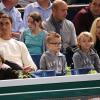 Zlatan Ibrahimovic, avec sa femme Helena Seger et leurs deux fils Maximilian, 7 ans, et Vincent, 5 ans, assistaient le 2 novembre 2013 à la demi-finale entre Novak Djokovic et Roger Federer au BNP Paribas Masters de Paris-Bercy.