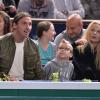 Zlatan Ibrahimovic, sa femme Helena et leurs fils Maximilian (7 ans) et Vincent (5 ans) assistaient en famille à la demi-finale Djokovic-Federer au Masters de Paris-Bercy le 2 novembre 2013
