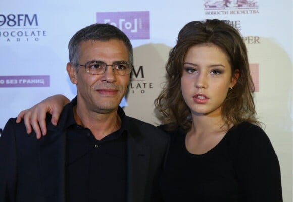 Abdellatif Kechiche et Adèle Exarchopoulos à la première russe du film La Vie d'Adèle au Gogol Centre, Moscou, le 2 novembre 2013.