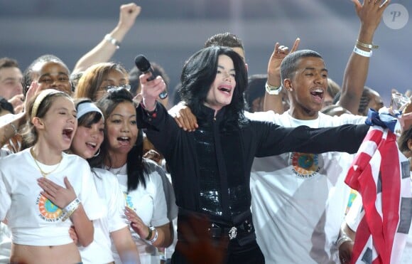 Michael Jackson en concert à Londres, le 15 novembre 2006.