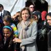 Valérie Trierweiler visite un camp de réfugiés syriens à Dalhamye au Liban le 5 novembre 2013.