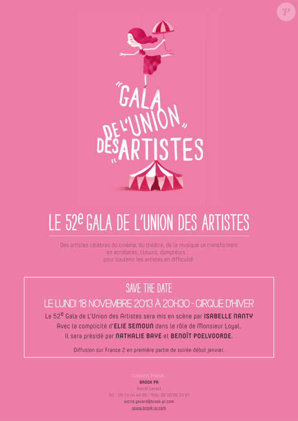 L'affiche du Gala de l'Union des artistes 2013