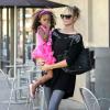 Exclusif - Heidi Klum et sa fille Lou quittent un restaurant Chipotle dans le quartier de Brentwood. Los Angeles, le 8 novembre 2013.