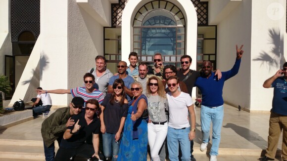 Bruno Solo, Cyrielle Clair, Lucien Jean-Baptiste, Christophe Barratier, Antoine Duléry, Flore Bonaventura ou encore Grégory Fitoussi posent en compagnie de Xavier et Martine Vidal, organisateurs de l'Escapade des Stars. Le 11 novembre 2013, au Radisson Blu Palace, à Djerba