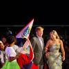 La reine Maxima et le roi Willem-Alexander des Pays-Bas lors de leur première soirée dans les Antilles Néerlandaises, à Saint-Martin et sa capitale Philipsburg, le 13 novembre 2013