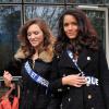 Exclusif - Miss Martinique 2013, Nathalie Fredal, et Miss St Pierre et Miquelon 2013, Clio Victorri, candidates Miss France 2014 à la sortie de TF1 le 14 novembre 2013 à Paris.