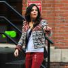 Bethenny Frankel surprise à Manhattan, porte une veste, un pantalon et des chaussures Isabel Marant pour H&M. New York, le 14 novembre 2013.