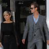 Chris Hemsworth et sa femme Elsa Pataky sortent de leur hôtel à Londres, le 2 septembre 2013.