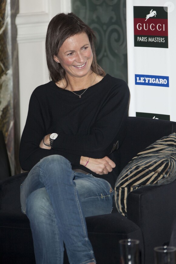 Pénélope Leprevost à la conférence de presse des Gucci Masters 2013 aux Salons France Amériques de Paris, le 18 novembre 2013.
