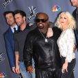 Christina Aguilera, Adam Levine, Cee Loo Green, Blake Shelton, Carson Daly à Universal City, le 7 novembre 2013.