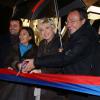 Jean-Pierre Pernaut et Evelyne Dhéliat inaugurent, en présence d'Anne Hidalgo, le village de Noël des Champs-Elysées. A Paris, le 20 novembre 2013.