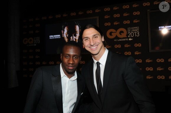 Exclusif : Blaise Matuidi et Zlatan Ibrahimovic lors de la soirée des GQ Awards, édition française, au sein du museum d'histoire naturelle à Paris le 20 novembre 2013