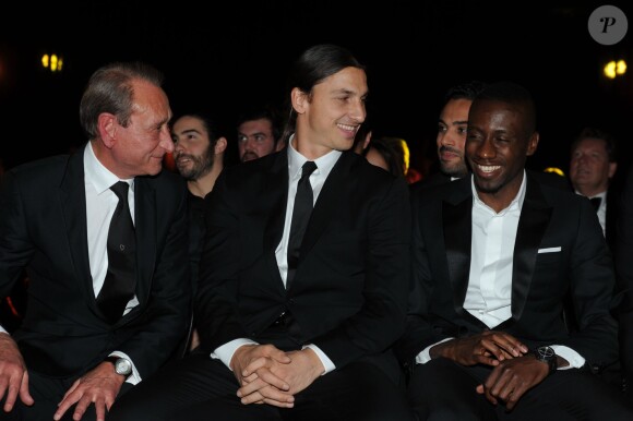 Exclusif : Bertrand Delanoë, Zlatan Ibrahimovic et Blaise Matuidi lors de la soirée des GQ Awards, édition française, au sein du museum d'histoire naturelle à Paris le 20 novembre 2013
