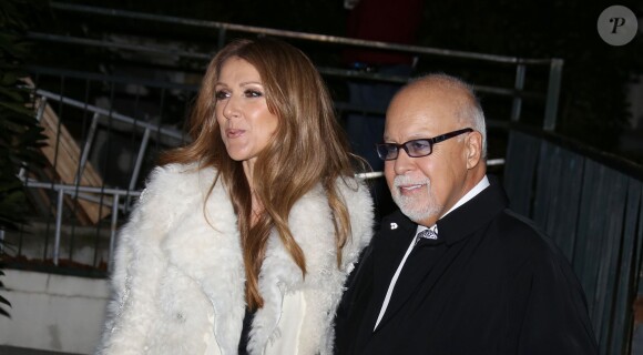Céline Dion et son mari René Angélil arrivent à l'enregistrement de l'émission "Vivement dimanche" au studio Gabriel, à Paris, le 13 novembre 2013. L'émission sera diffusée le 17 novembre.