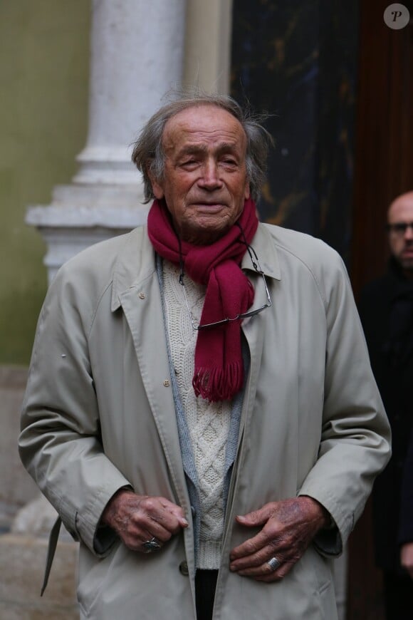 Venantino Venantini, l'un des derniers rescapés des Tontons flingueurs, lors des obsèques de Georges Lautner en la cathédrale Sainte-Reparate à Nice, le 30 novembre 2013. Photo BestImage/Franz Chavaroche/Nice-Matin