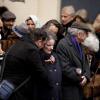 Alice Lautner, fille de Georges Lautner, en famille aux obsèques du réalisateur des Tontons Flingueurs en la cathédrale Sainte-Reparate à Nice, le 30 novembre 2013. Photo BestImage/Franz Chavaroche/Nice-Matin