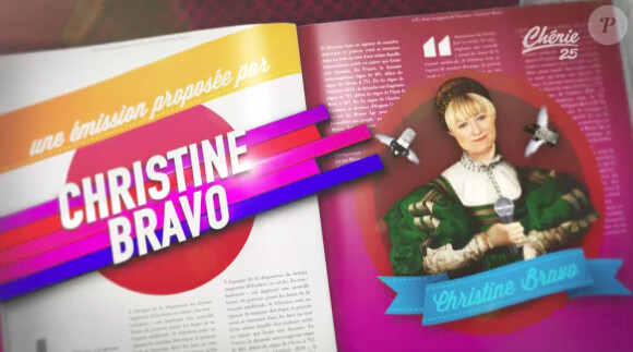 L'animatrice Christine Bravo dans la bande annonce de sa nouvelle émission sur Chérie 25, "Sous les jupons de l'Histoire".