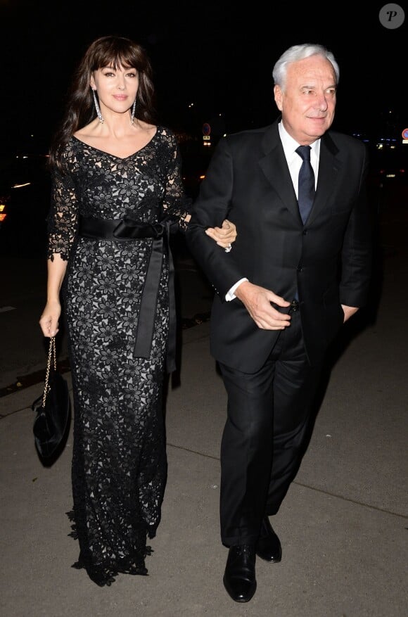 Monica Bellucci et Bernard Fornas, PDG de Cartier - Vernissage de l'exposition "Cartier : Le style et l'histoire" au Grand Palais à Paris, le 2 decembre 2013.