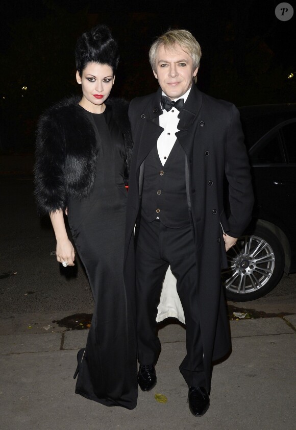 Nick Rhodes (Duran Duran) et Nefer Suvio - Vernissage de l'exposition "Cartier : Le style et l'histoire" au Grand Palais à Paris, le 2 decembre 2013.