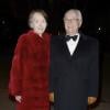 Michel David-Weill et sa femme Hélène - Vernissage de l'exposition "Cartier : Le style et l'histoire" au Grand Palais à Paris, le 2 decembre 2013.