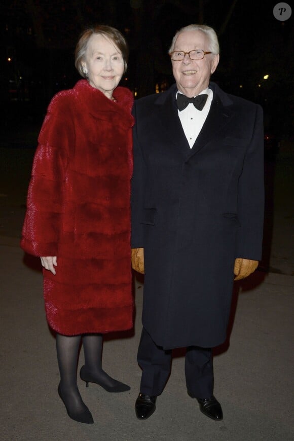 Michel David-Weill et sa femme Hélène - Vernissage de l'exposition "Cartier : Le style et l'histoire" au Grand Palais à Paris, le 2 decembre 2013.