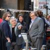 Abel Ferrara, Gérard Depardieu et Jacqueline Bisset sur le tournage du film à New York, le 25 avril 2013.