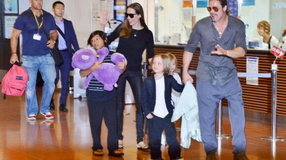 Angelina Jolie et Brad Pitt avec leurs six enfants : Instant magique sur l'eau