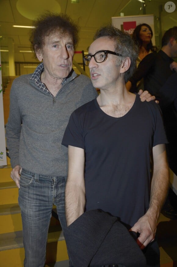 Vincent Delerm et Alain Souchon aux 50 ans de France Inter à la Gaîte-Lyrique à Paris, le 8 decembre 2013.