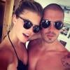 Nina Agdal et son chéri Max George, du groupe The Wanted, en vacances à la Barbade.