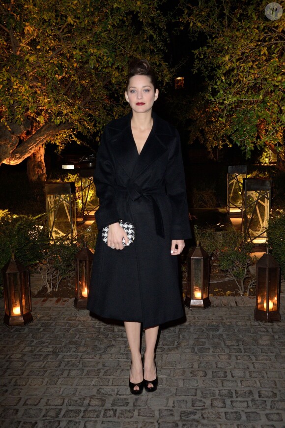 Marion Cotillard arrivant à la soirée Dior dans le cadre du Festival du film de Marrakech le 1er décembre 2013