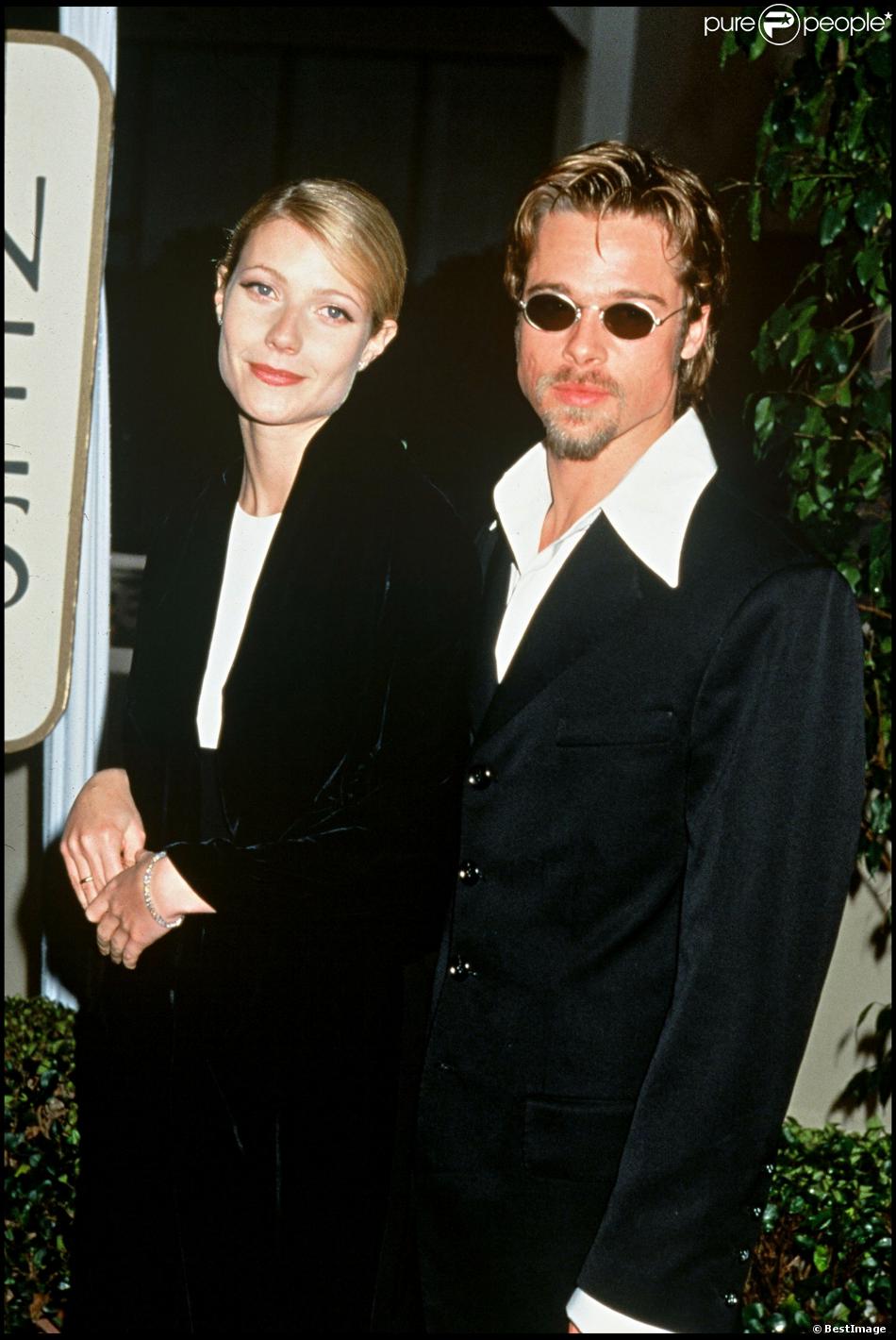 Brad Pitt et Gwyneth Paltrow lors des Golden Globes 1996
