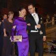 Le prince Daniel de Suède et Joy Hirsch (femme de James E. Rothman, Nobel de medecine) au banquet organisé en l'honneur des lauréats des Nobel 2013, à l'Hôtel de Ville de Stockholm le 10 décembre 2013