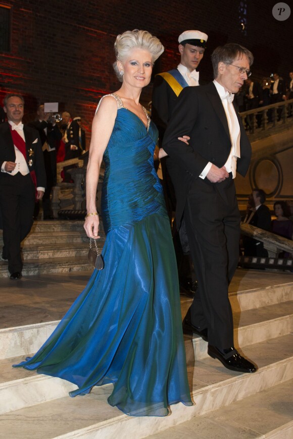 Anna Maria Corazza Bildt et Lars Peter Hansen (Nobel d'économie) au banquet organisé en l'honneur des lauréats des Nobel 2013, à l'Hôtel de Ville de Stockholm le 10 décembre 2013
