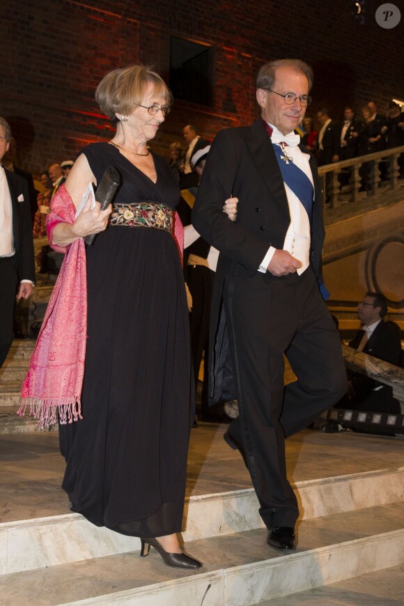 Per Westerberg et Aud Marit Simensen au banquet organisé en l'honneur des lauréats des Nobel 2013, à l'Hôtel de Ville de Stockholm le 10 décembre 2013