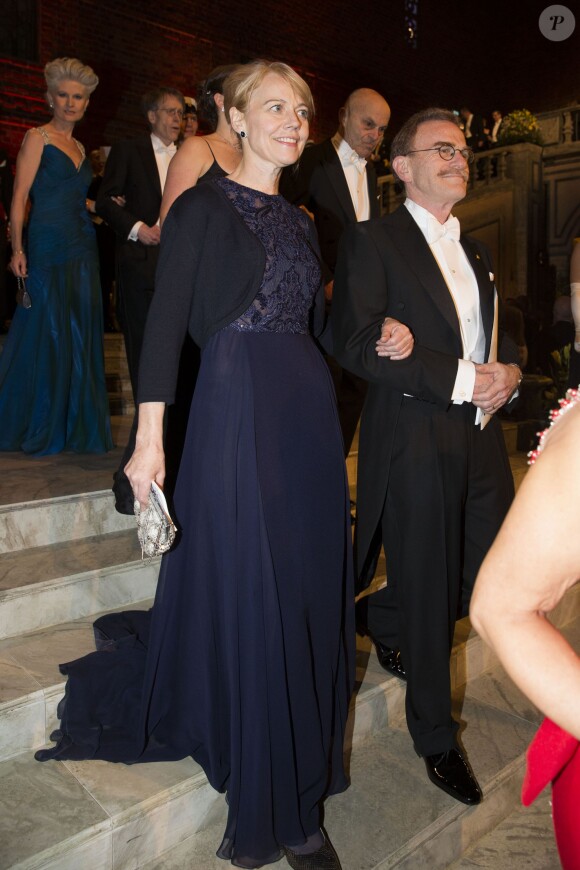 Randy W. Schekman (Nobel de médecine) et Jenny Munro au banquet organisé en l'honneur des lauréats des Nobel 2013, à l'Hôtel de Ville de Stockholm le 10 décembre 2013